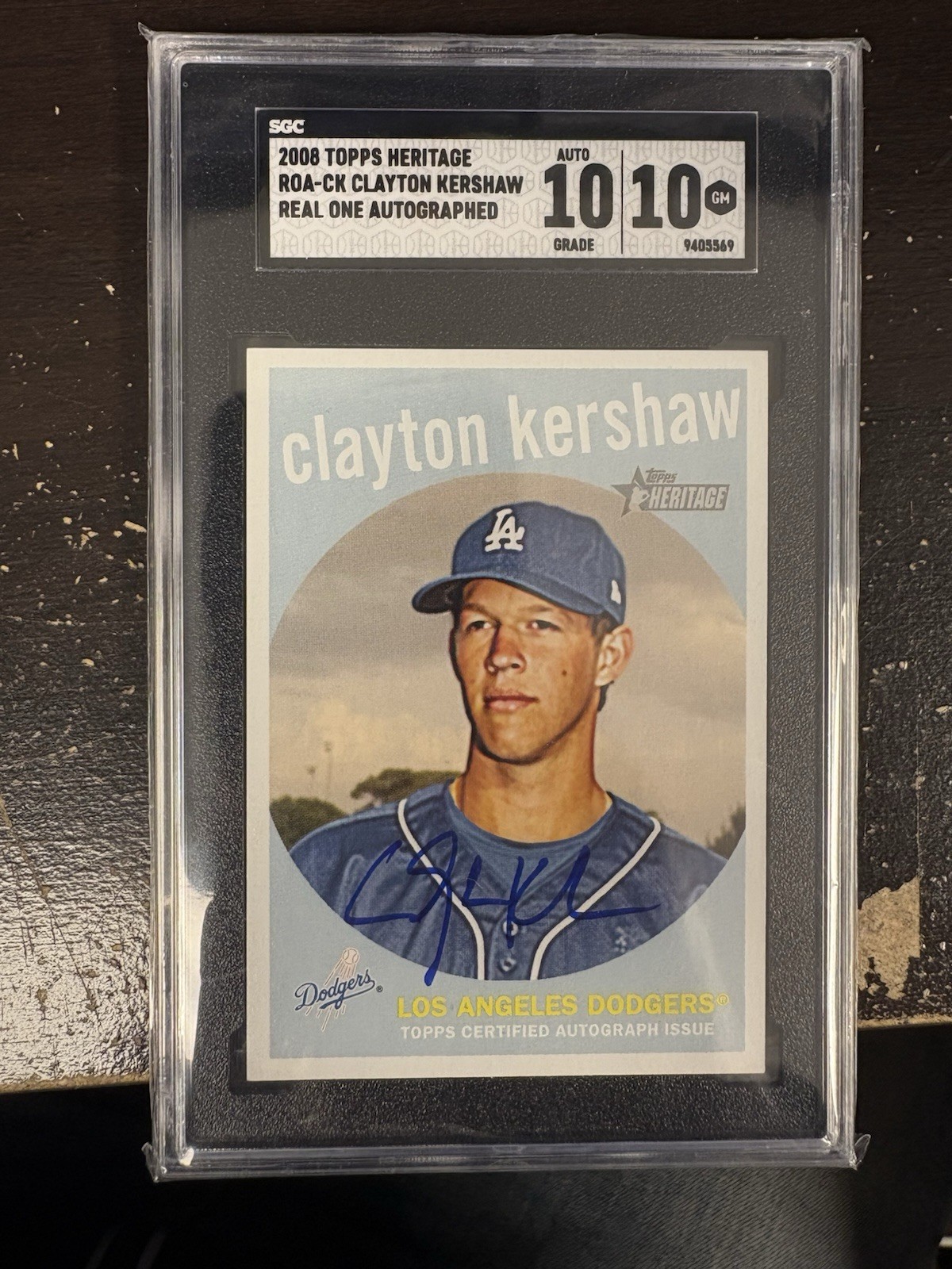 CLAYTON KERSHAW 2008 TOPPS HERITAGE REAL ONE AUTOGRAPHED SGC 10 AUTO 10