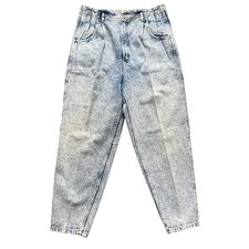 Vintage Lee 1980s Acid Wash High-rise Mom Jeans Women Size 18 Tapered Grunge