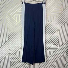 Reformation Side Stripe Flared Pants in Navy Blue White Size US XS