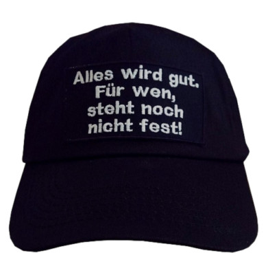 Baseball cap cap black embroidered with everything will be good for whom... (703-2)