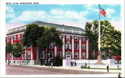 Boys Club Worcester MA Massachusetts WB Postcard UNP VTG Tichnor Unused Vintage