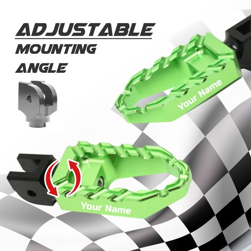 Laser Anti Slip Green Front Large Foot Pegs For Kawasaki Z650RS 22 23 24 - Foto 5 di 8