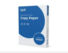 Quill Brand® 8.5" x 11" Copy Paper, 20 lbs., 92 Brightness, 500 Sheets/Ream