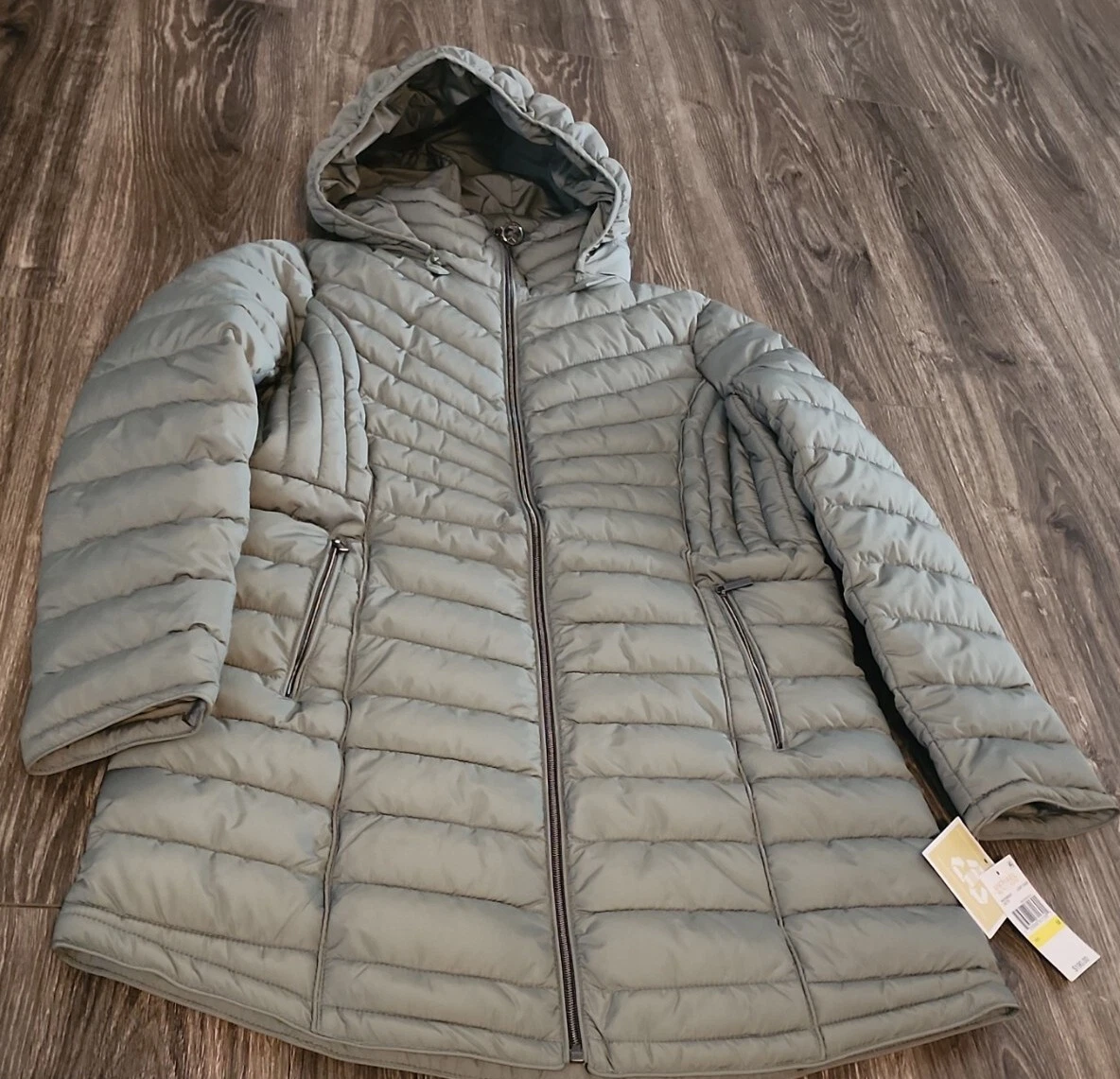 Michael kors parka womens on sale grey