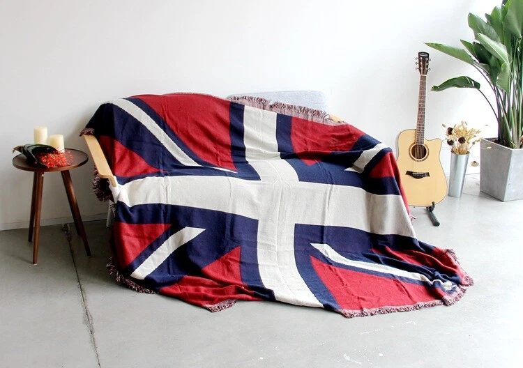 Britain Flag Throw Blanket Sofa Bed Covers Picnic Blanket Tapestry Blaket  - Image 4 of 4
