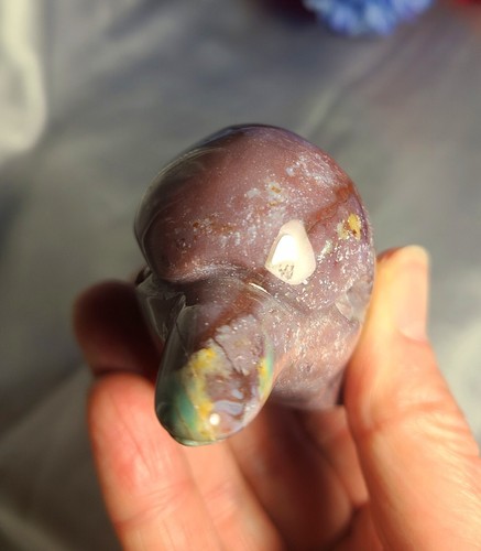5" 205g Pretty Purple Ocean Jasper Dolphin Whale Carving Reiki Sculpture - Picture 9 of 15