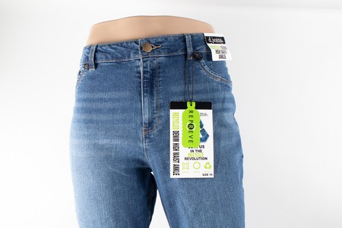 d. Jeans hochtaillierter Knöchel 16 (35 x 26) recycelte Damen-Denim-Jeans mittlere Waschung - Bild 2 von 10