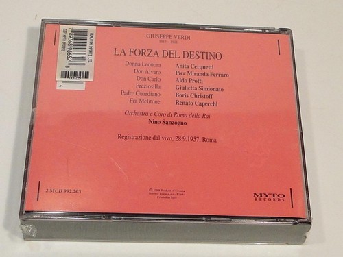 La Forza Del Destino Giuseppe Verdi N. Sanzogno Myto Records NEW Sealed - Picture 2 of 2