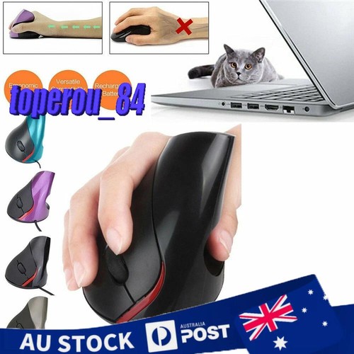 USB Mouse Vertical Ergonomic 5D Optical Wired Gaming DPI PC Laptop Mice 1200DPI - Picture 3 of 16
