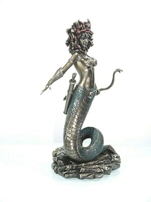Medusa Ancient Greek Snakeheaded Monster Statue Cold Cast Bronze Resin 8.66''