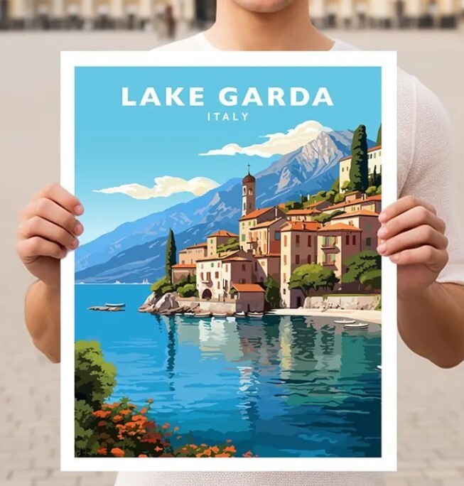 Lake Garda Italy Travel Wall Art Poster Print