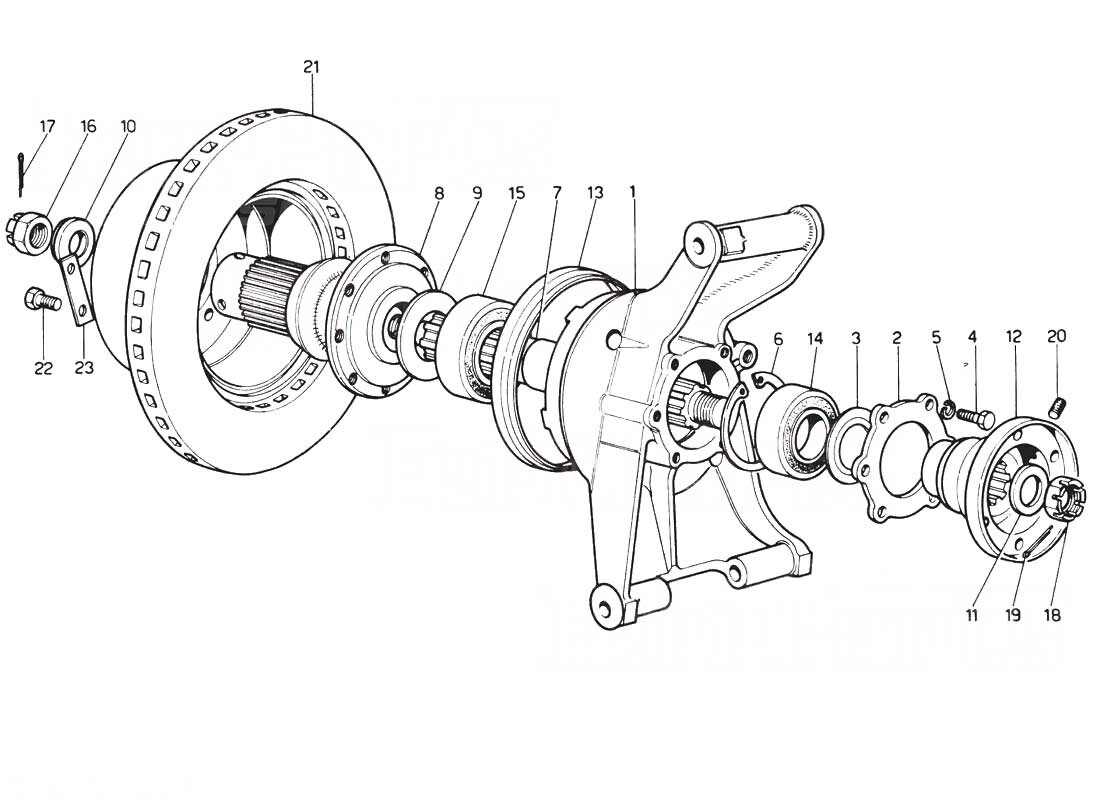 Original Ferrari 400i Rear Left Hub / Upright / Spindle Axle Assembly Complete