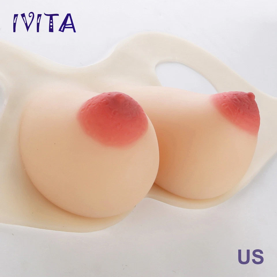 IVITA Big Areola Full Silicone Breast Forms Transgender Drag Queen GG Cup Boobs - Image 4 of 4