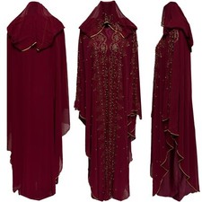 Women Stone Works Abaya Jalabiya Arab Long Dress