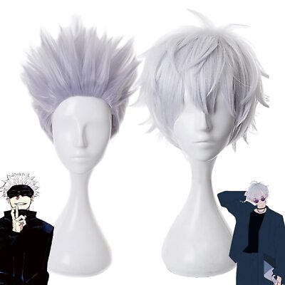 Anime Jujutsu Kaisen Gojo Satoru Cosplay Wig Short Silver Grey