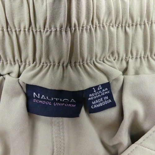 Nautica Skirt Girls 14 Regular Beige Khaki Scooter Uniform Pleated Front Pull On - Picture 4 of 14