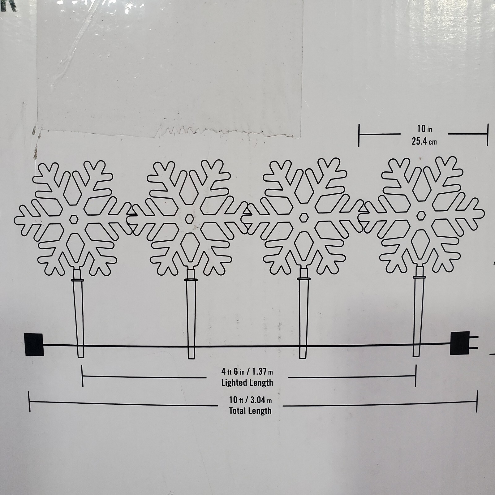 Home Accents 10" Clear Snowflake Pathway Lights 4Pack Indoor/Outdoor