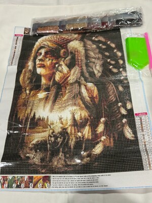 DIY Diamond Art Painting, Full Rhinestones, Embroidery Kit Craft Native & Wolves