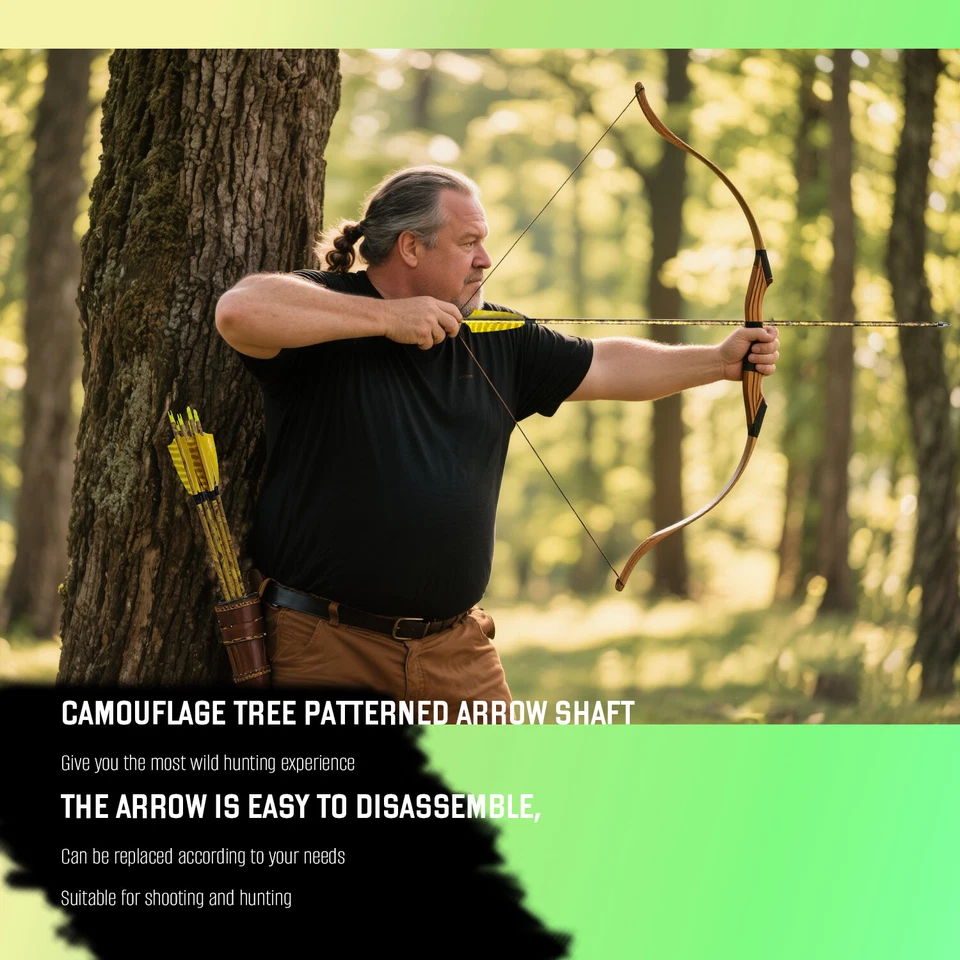 12Pcs 31" Archery Carbon Arrows Feather Nock Recurve Bow Compound Bow Hunting - Image 2 of 4