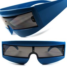 Cosmic Extravaganza: Alien Space Party Cyclops Futuristic Blue Sunglasses