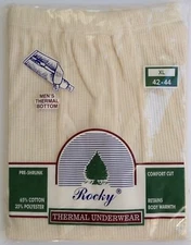 Vintage Rocky Thermal Underwear Pants Drawer Waffle Men's XL 42-44 NOS New