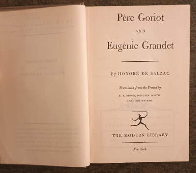 Pere Goriot and Eugenie Grandet by Honore de Balzac - hardcover book - 1946
