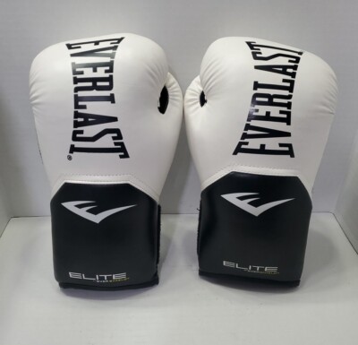 Everlast Elite Pro Style Bag Boxing Gloves With Evershield - White