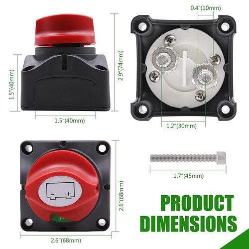 Battery Switch Isolator Cut Off Kill for Knob Marine Boat Camper Truck 12V 600 A - Picture 7 of 17