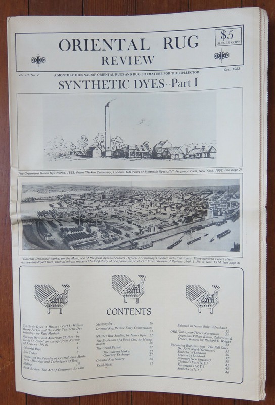 Oriental Rug Review.  New newspaper.   Vol III, no 7, October 1983. Turkmen rugs