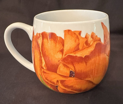 Konitz Poppy Mug Orange 8 oz Coffee Hot Chocolate Designer