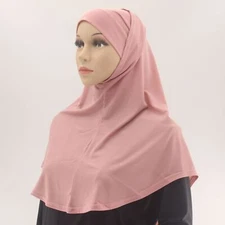 2pcs Hijab Cap Pull On Women Hijab Amira Prayer Scarf Shawl Muslim Turban Stole