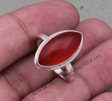 Amazing Red Onyx Ring 925 Sterling Solid Silver Ring Two Gemstone Ring Jewelry