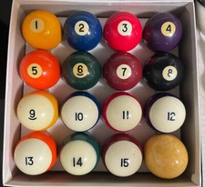 CLEANED & POLISHED ARAMITH “CROWN STANDARD” SERIES POOL BALLS (COME IN BOX) (4)