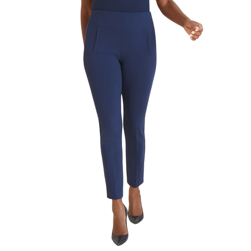 Chicos Ankle Pants Womens 00 Blue Juliet So Slimming Pull On