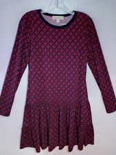 Michael Kors Dress Size Medium Long Sleeve Rope Print Nautical Drop Waist Ruffle
