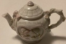 Precious Moments "Friendship Hits The Spot" Porcelain Miniature Teapot Vintage 