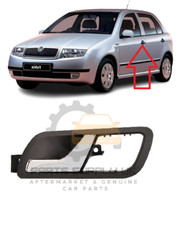 NEW SKODA FABIA 1999 - 2008 FRONT INNER DOOR HANDLE LEFT N/S BLACK / CHROME