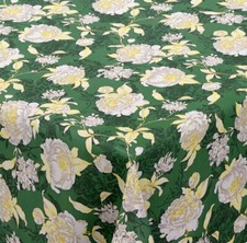 Nappe en Toile Cirée Trendline Marqué Fleurs Sur Vert KE43110 Carré Rond Oval