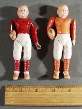 VINTAGE PAIR OF CELLULOID FOOTBALL PLAYERS, MADE IN OCCUPIED JAPAN 4-5/8"