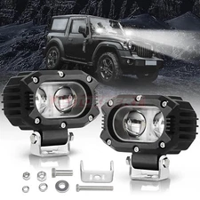 2x 4inch LED Cube Pods Work Light Bar Spot Driving Fog Amber Lamp Offroad SUV