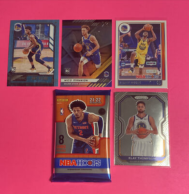  Golden State Warriors Lot Klay Wiggins Wiseman RC + NBA Hoops Anniv. Pack 
