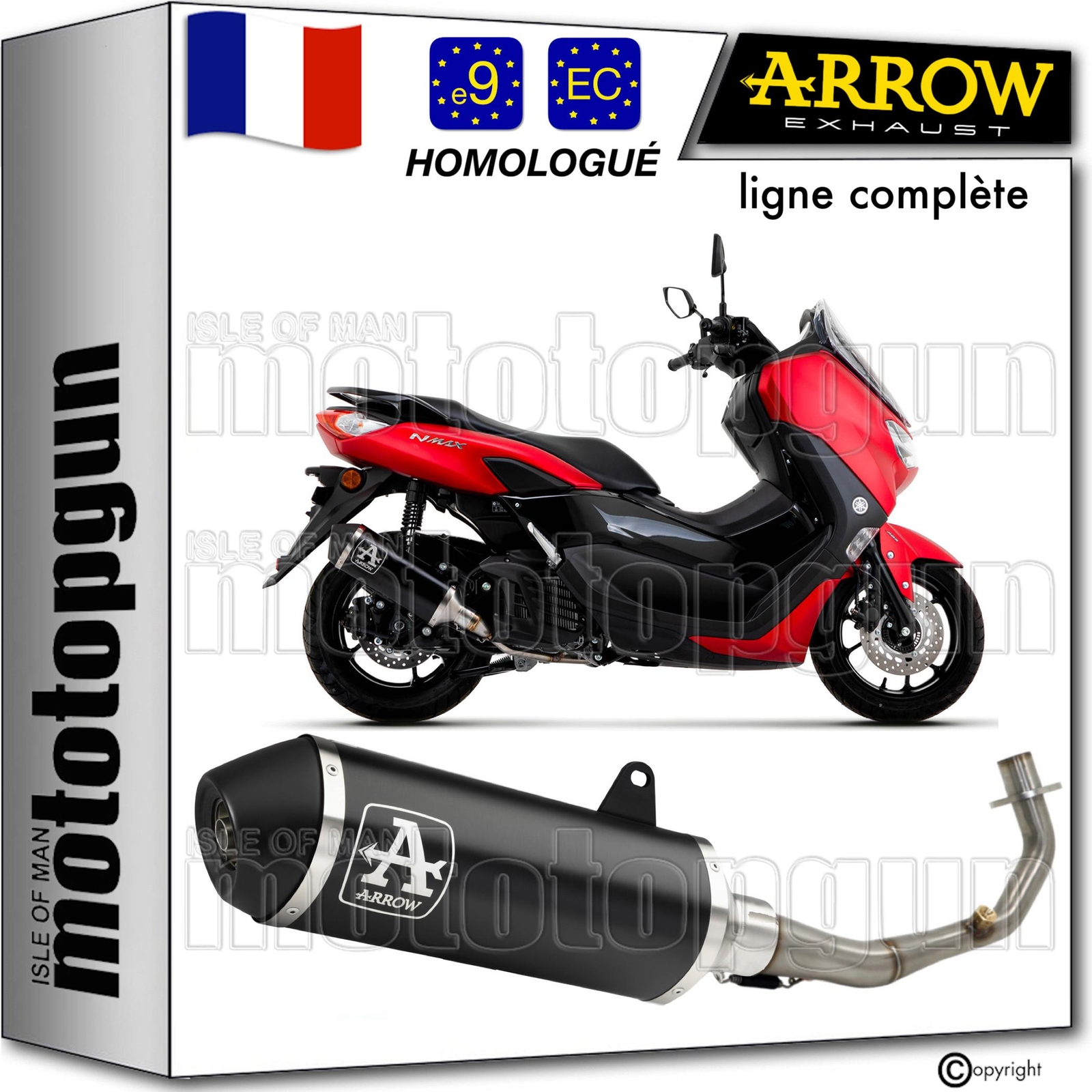 Ligne Arrow Urban Yamaha NMax 125 2023 finition noire premium