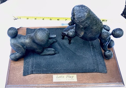 Tony Acevedo two Poodles Cast Bronzed Resin Sculpture - Picture 4 of 24