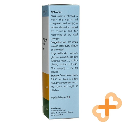 MEDICATA APINASAL aerozol do nosa 20 ml zmniejsza dyskomfort zatkany nos - Zdjęcie 7 z 24