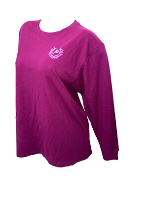 Victoria's Secret Pink Cotton Campus Long Sleeve Crew Neck Color Maroon New