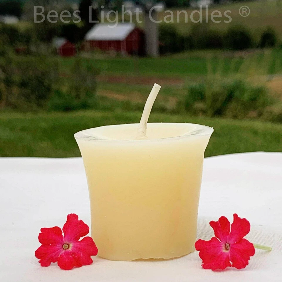 Velas votivas de cera de abelha branca natural / a granel / cera de abelha pura / sem perfume / limpas🐝 - Imagem 2 de 4