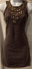 Urban Outfitters Embellished Dress XS Anthropologie Free People Brown Beaded