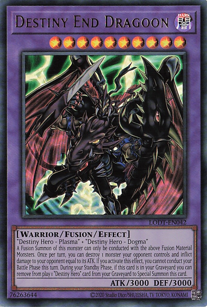 Yu-Gi-Oh! Destiny End Dragoon LODT-EN042 Ultra Rare Yu-Gi-Oh! Destiny End Dragoon LODT-EN042 Ultra Rare