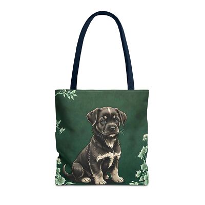 Handtasche, Umhängetasche, Tragetasche, Hund, grün, Henkeltasche, Tote Bag 