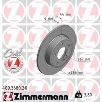 Zimmermann 2X Bremsscheibe Hinten Ø276 Mm Voll FüR Mercedes-Benz B-Klasse W246